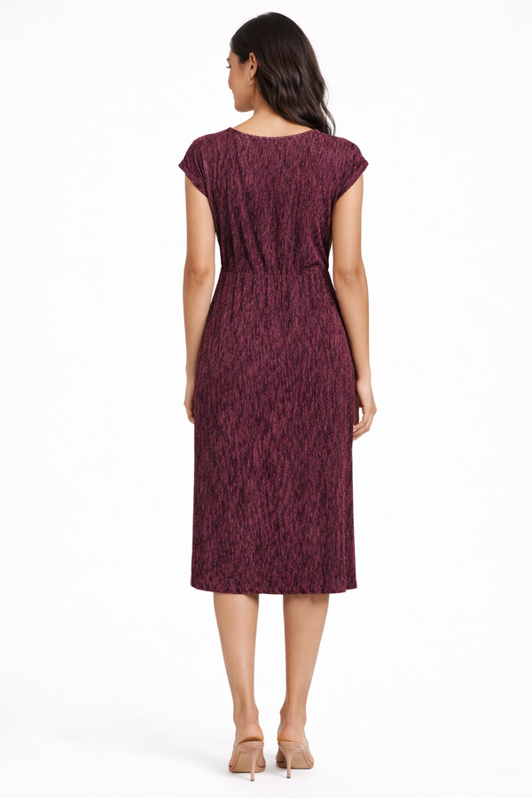 London Times Lurex Dress-Wine