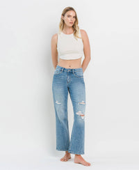 Distressed Straight Leg Jeans