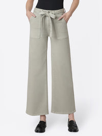 Self Tie Belt Wide Leg Jeans