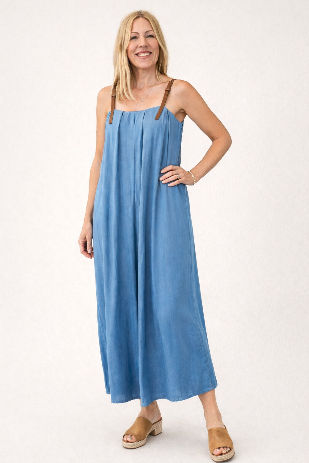 thml denim dress THML Sleeveless Denim Dress