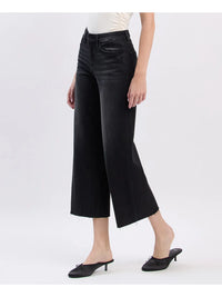 Raw Hem Crop Slim Wide Jeans