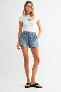 Denim Trouser Short
