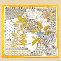 Geometric Leaf Pattern Square Bandana Scarf
