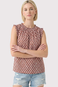 Geo Printed Sleeveless Blouse