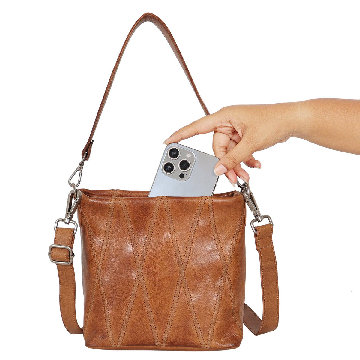 Latico Ivy Diamond Leather Crossbody Bag