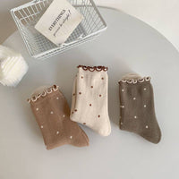 Polka Dots Ruffle Crew Socks