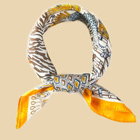 Geometric Leaf Pattern Square Bandana Scarf