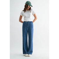 Wide leg Cinched Waist Pant