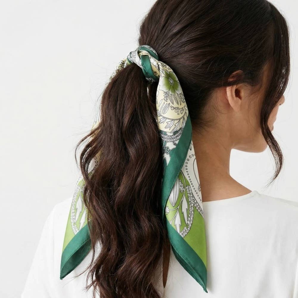 Clover + Flower Square Bandana Scarf
