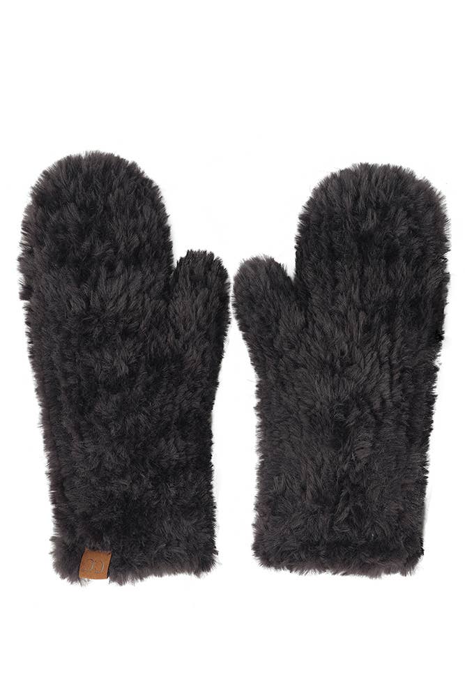 C.C Faux Fur Mittens