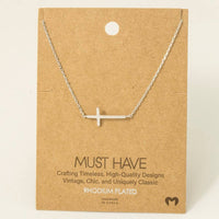 Side Cross Pendant Necklace