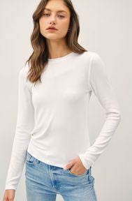 Ribbed Classic Crewneck Long Sleeve Tee