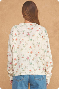Botanical Floral Print Sweater