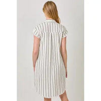 Striped Fray Hem Dress
