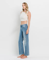 Distressed Straight Leg Jeans