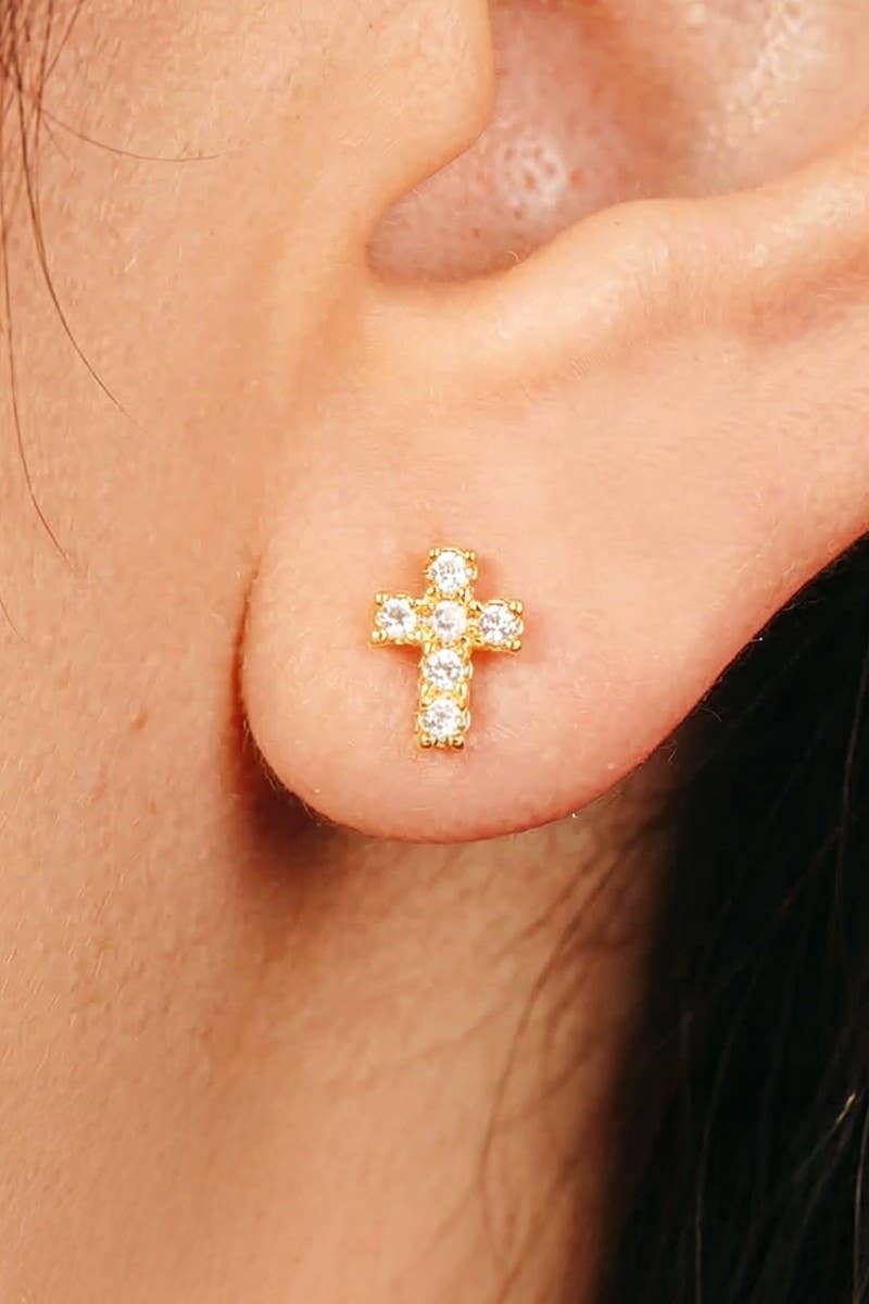 Mini Cross Stud Earrings