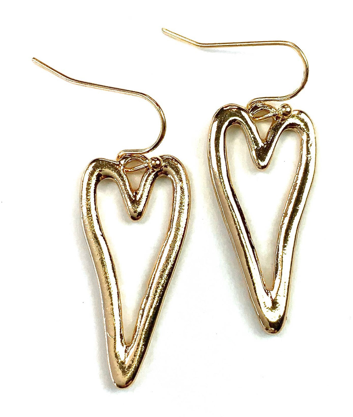 Open Heart Earrings-Gold