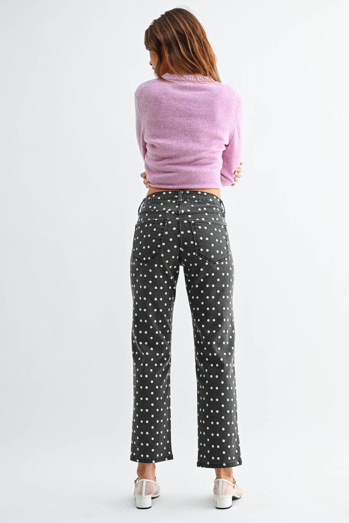 Vintage Straight Polka Dot Jeans