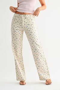JBD Vintage Floral Straight Jeans