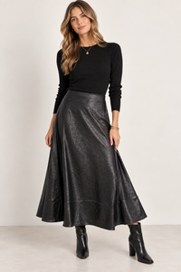 THML Leather Look Maxi Skirt