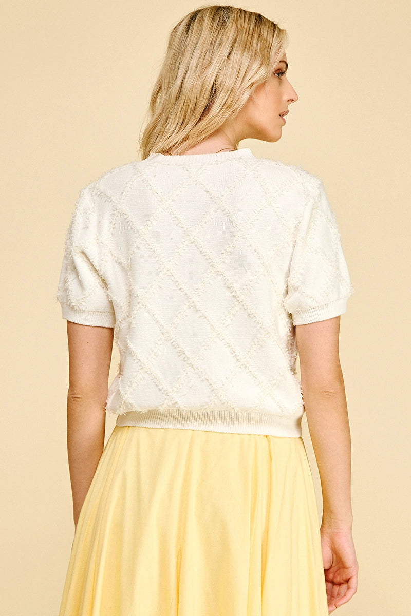 Diamond Textured Knit Cardigan