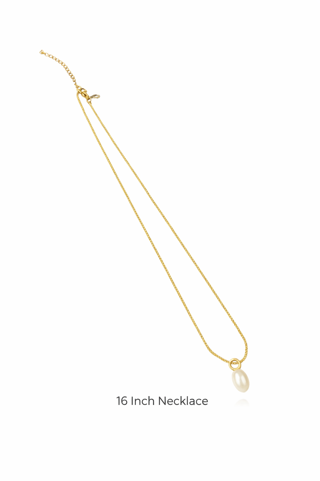 Single Pearl Necklace-Gold