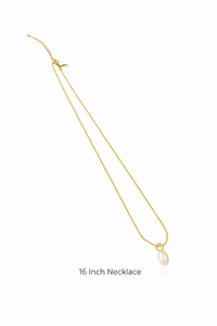 Single Pearl Necklace-Gold