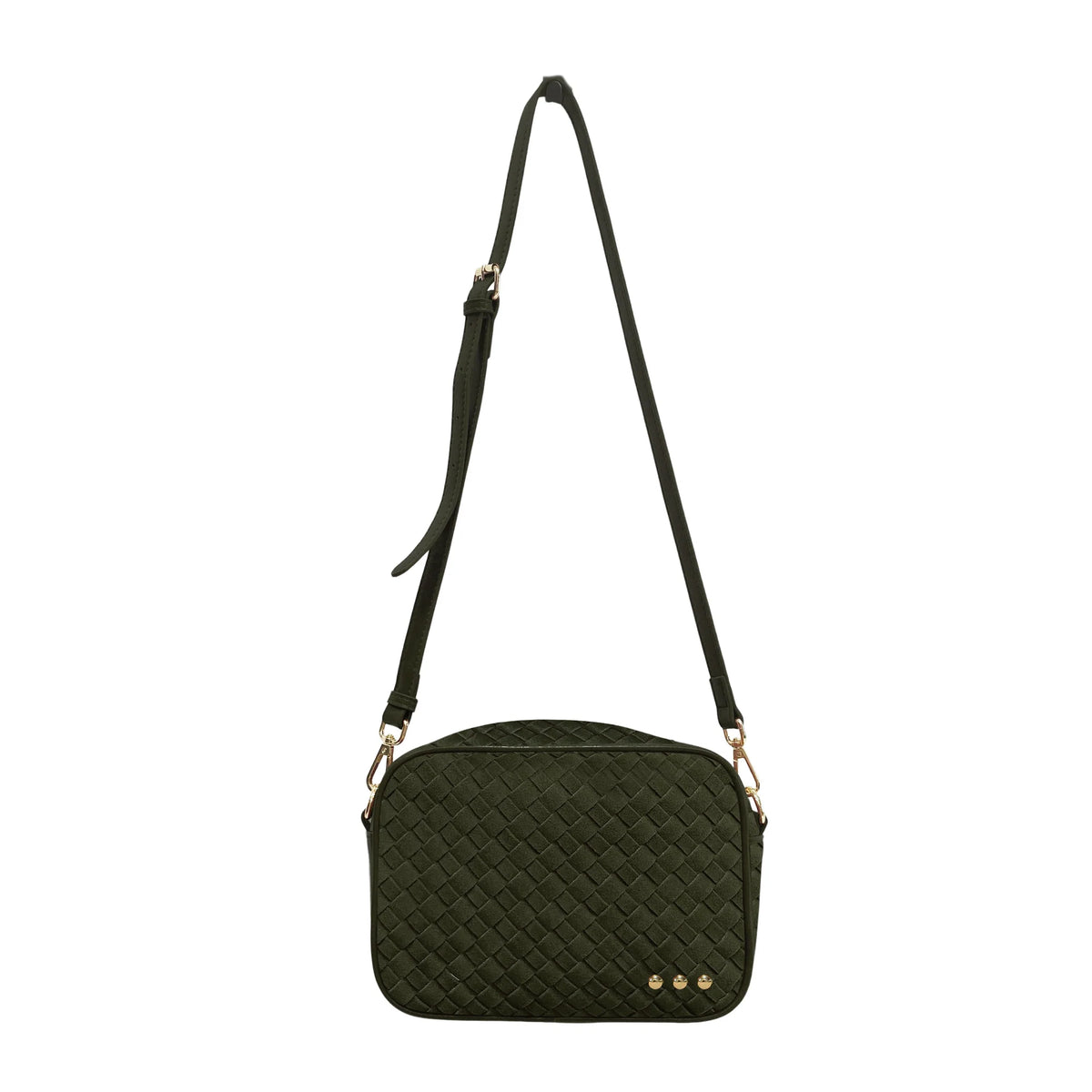 Suede Woven Willow Camera Crossbody Bag