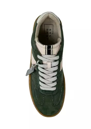 Suede Platform Sneaker-Olive