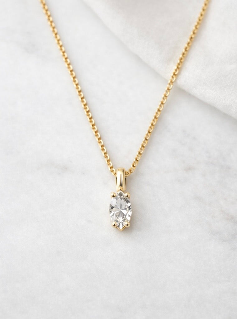 Diamond Teardrop Pendant Necklace