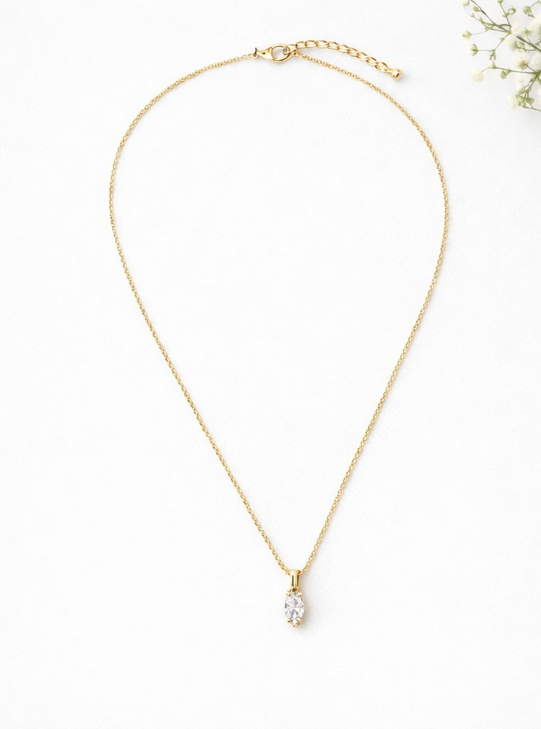 Diamond Teardrop Pendant Necklace