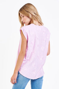DJ Yanis Embroidered Top-Lavender