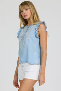 Dear John Nicola Henley Ruffle Sleeve