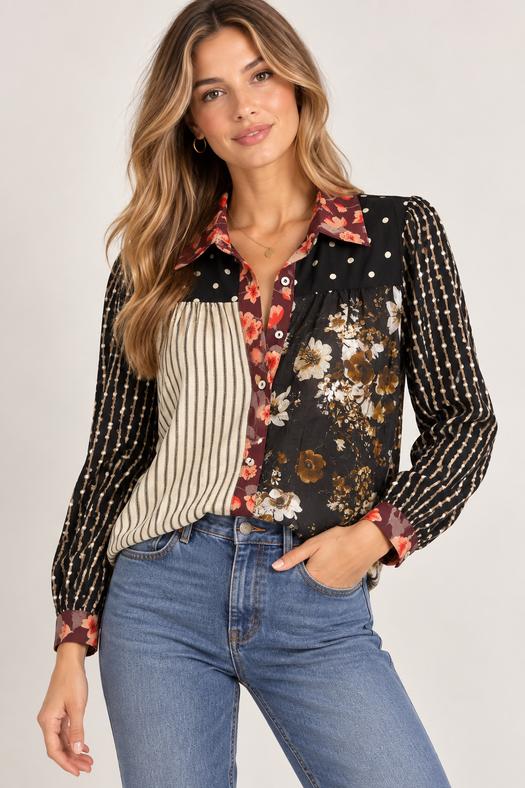 Mixed Media Blouse