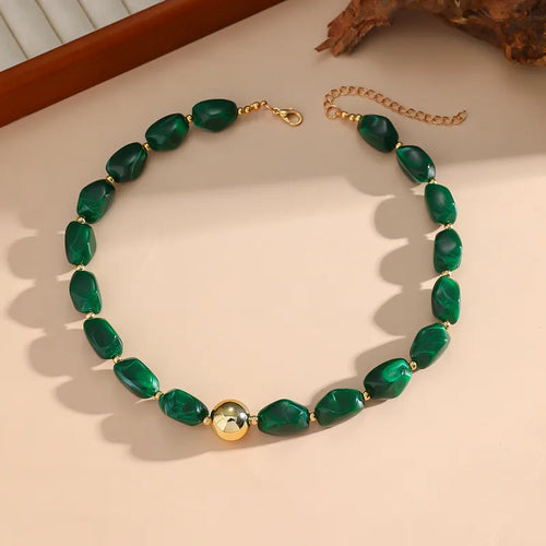 Acrylic Necklace W/Gold Bead