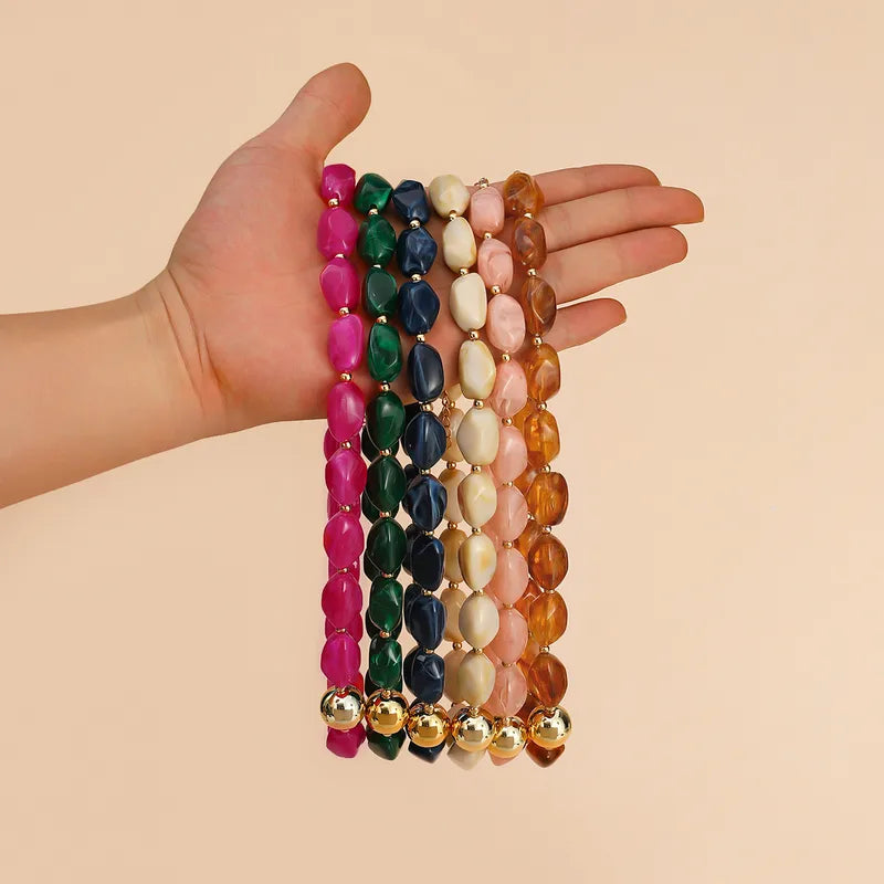 Acrylic Necklace W/Gold Bead