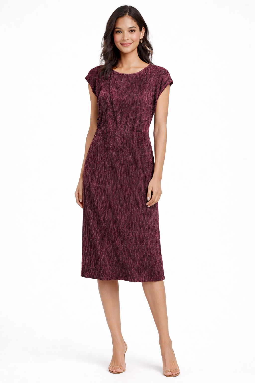 London Times Lurex Dress-Wine