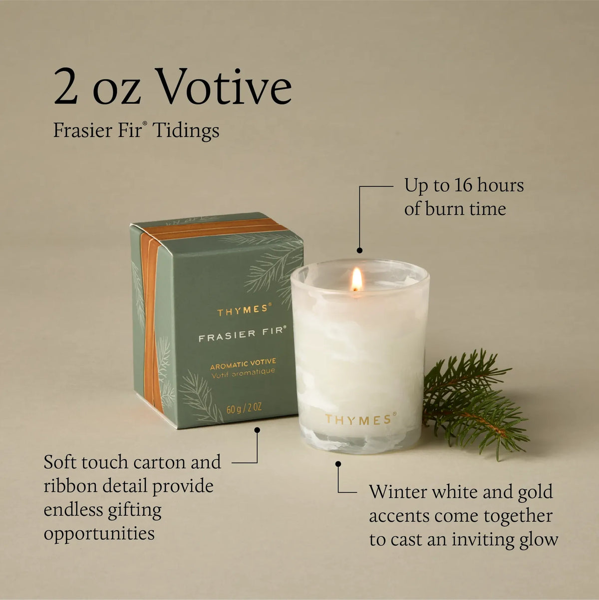 Frasier Fir Tidings Votive Candle-2oz