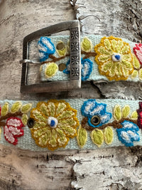 Embroidered Fabric Belt
