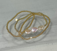 Gold Beaded/Pearl Bracelet Stack