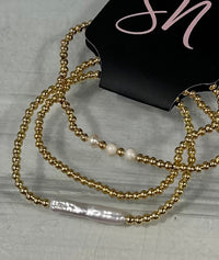 Gold Beaded/Pearl Bracelet Stack