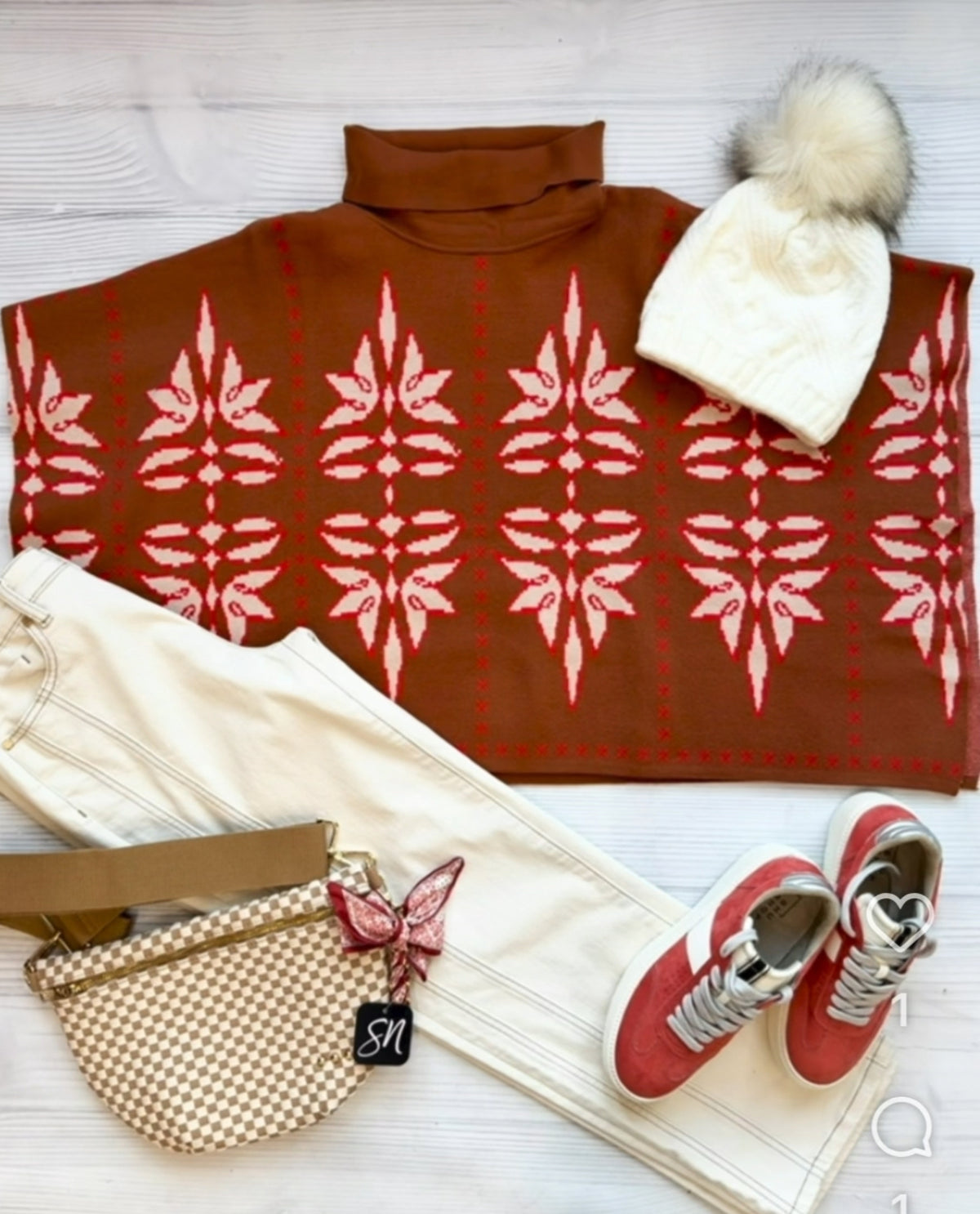 THML Patterned Poncho