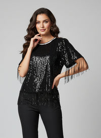 Sequin Dangle-Fringe Top