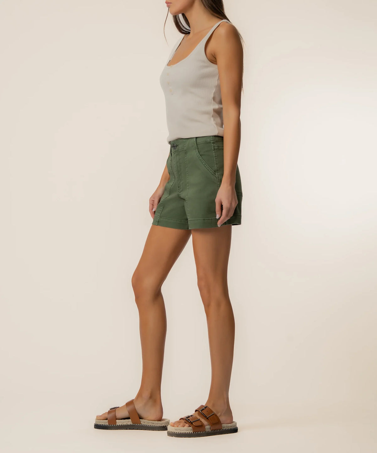 Kut Jane High Rise Shorts -Olive