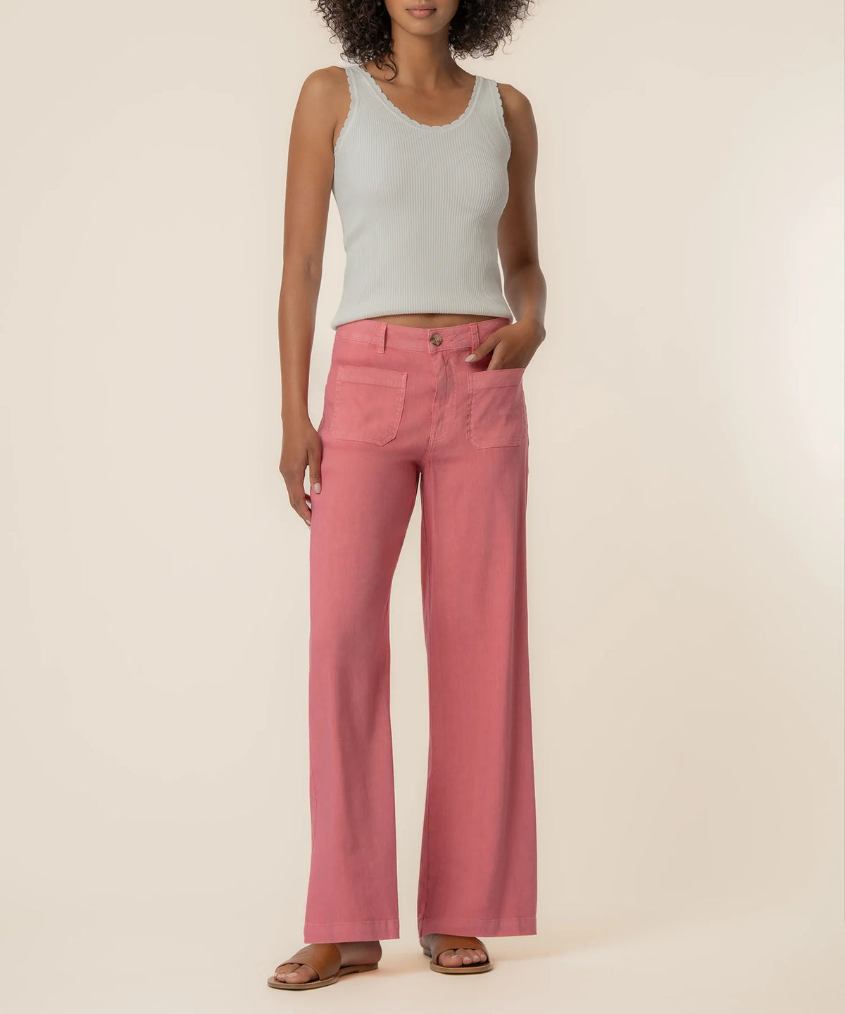 Kut Meg High Rise Wide Legs Pants -Flamingo