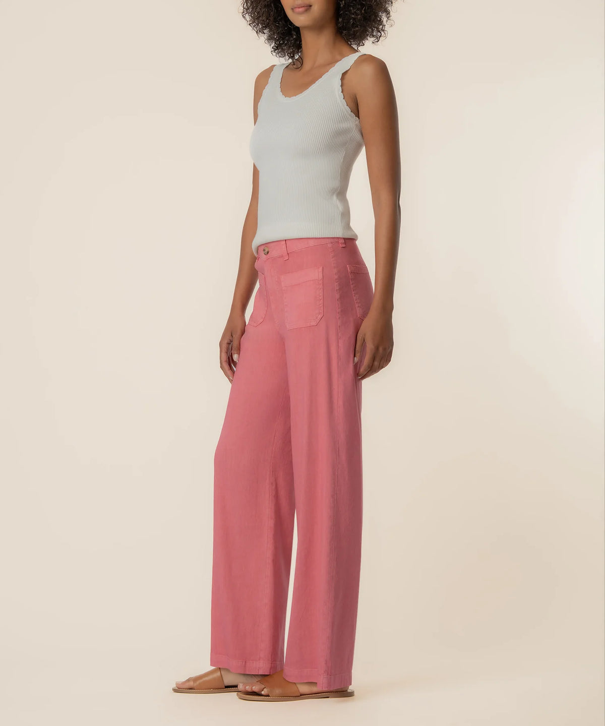 Kut Meg High Rise Wide Legs Pants -Flamingo
