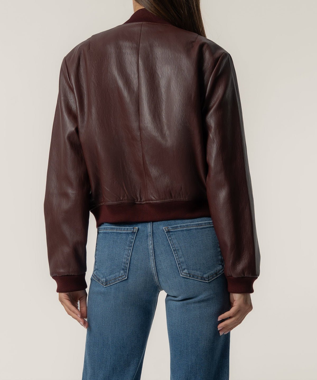 Kut Steph Zip Front Bomber Jacket-Bordeaux