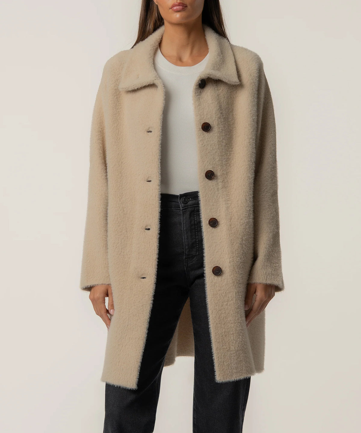 Kut Blythe Long Sweater Jacket-Oatmeal