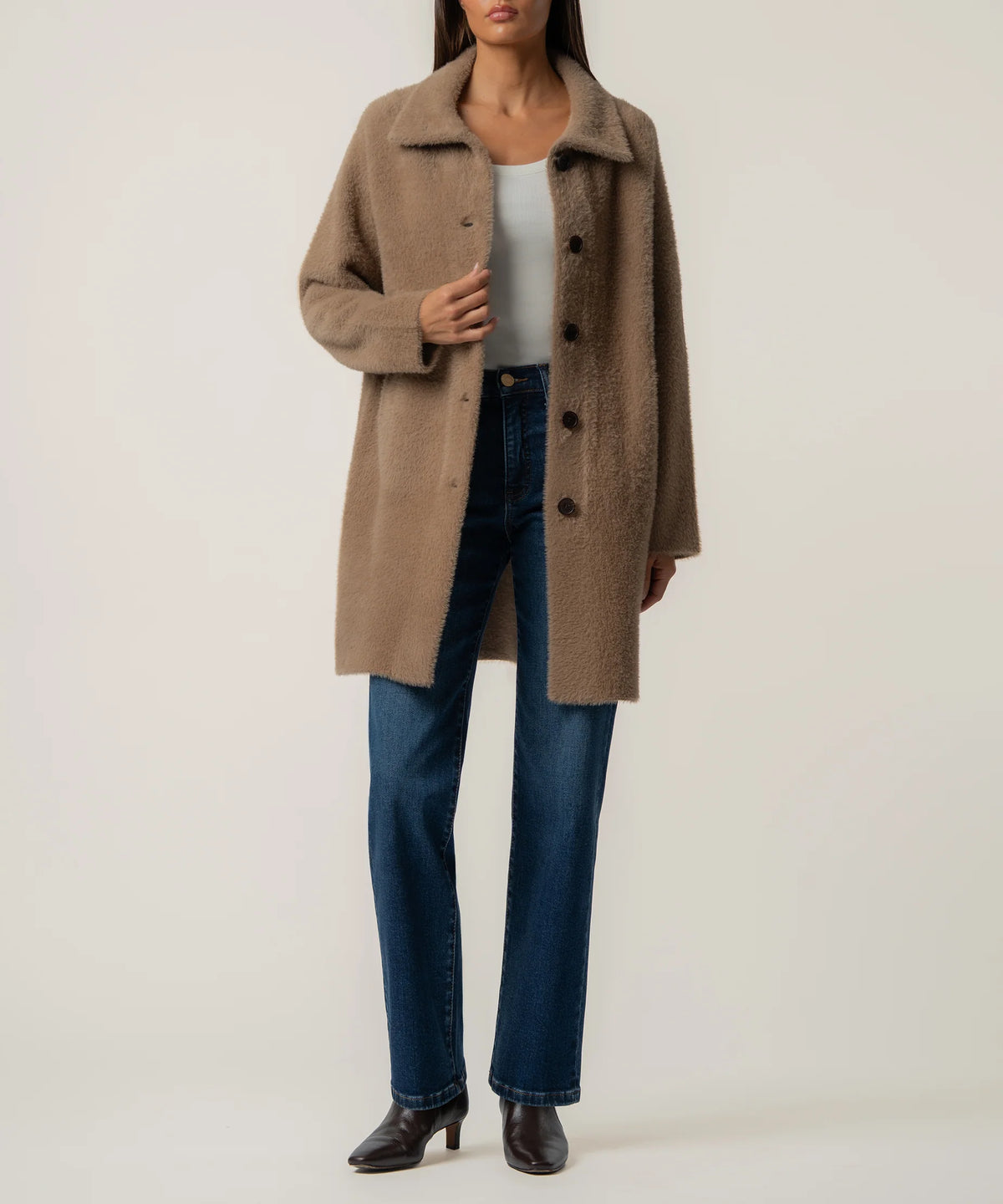 Kut Blythe Long Sweater Jacket - Tan