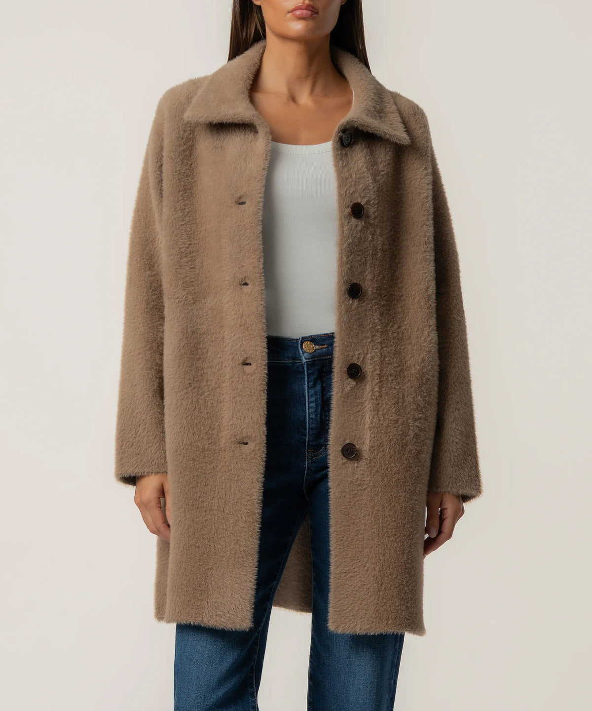 Kut Blythe Long Sweater Jacket - Tan